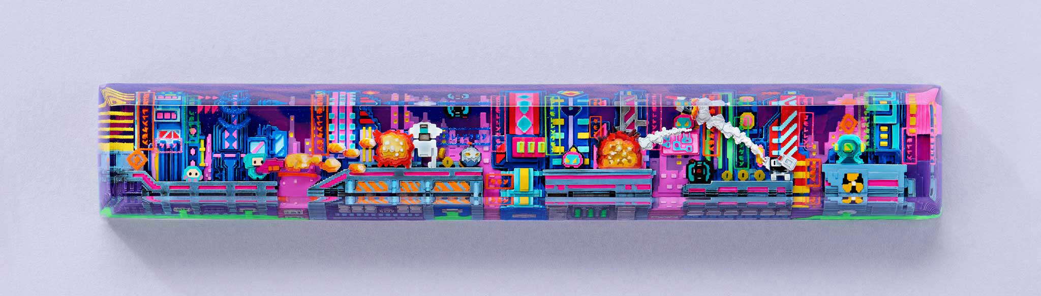 8-bit series III: Neon era artisan keycaps - Jelly Key