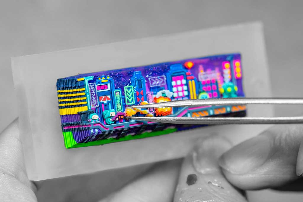 8-bit series III: Neon era artisan keycaps - Jelly Key