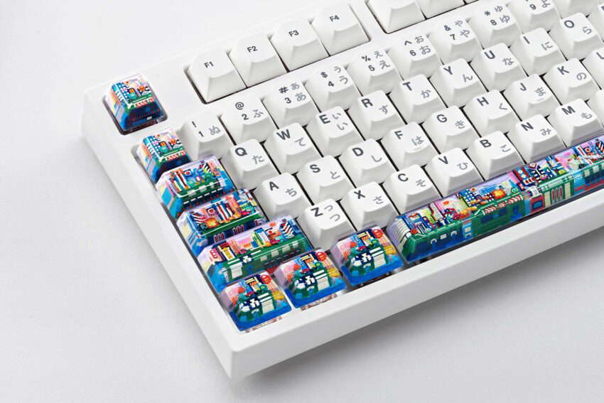 8-bit series III: Neon era artisan keycaps - Jelly Key