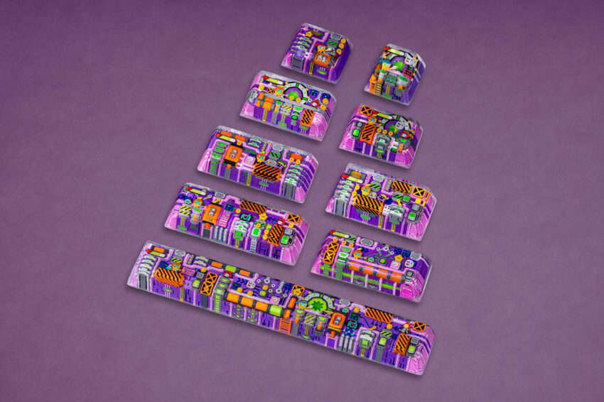 jellykey 8bitv series custom keycaps 1239