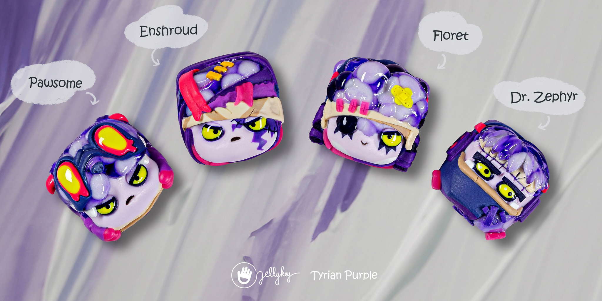 jellykey tyrianpurple custom keycaps 786