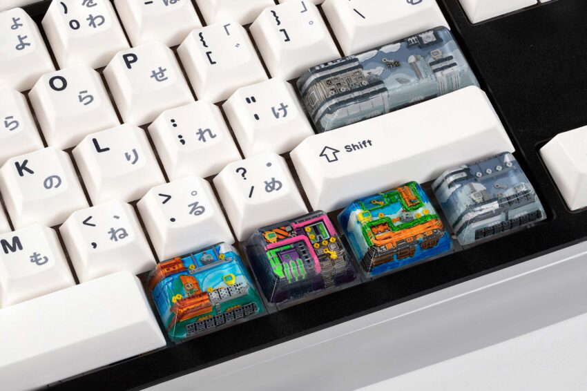 8-bit series II: Pipeline Bots artisan keycaps - Jelly Key